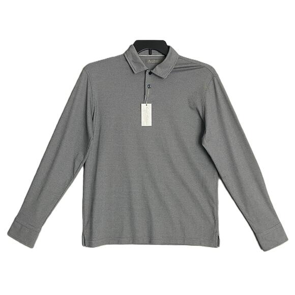 Daniel Cremieux Men's Medium Long Sleeve Polo Pima Cotton Navy Heather NEW - Picture 2 of 11